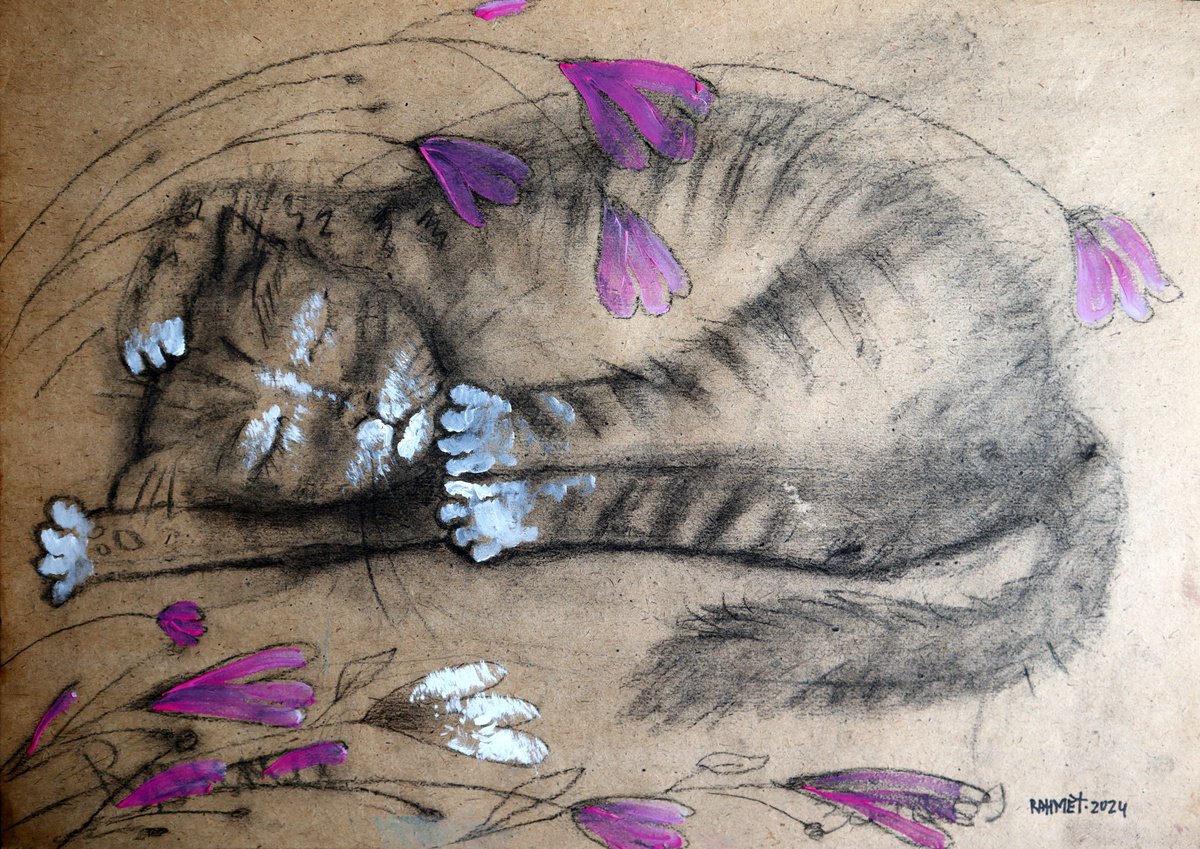 Impressionistic Botanical Acrylic Painting By Rakhmet Redzhepov, 23 X 17", Fantasy With Flowers 165, Original Artwork