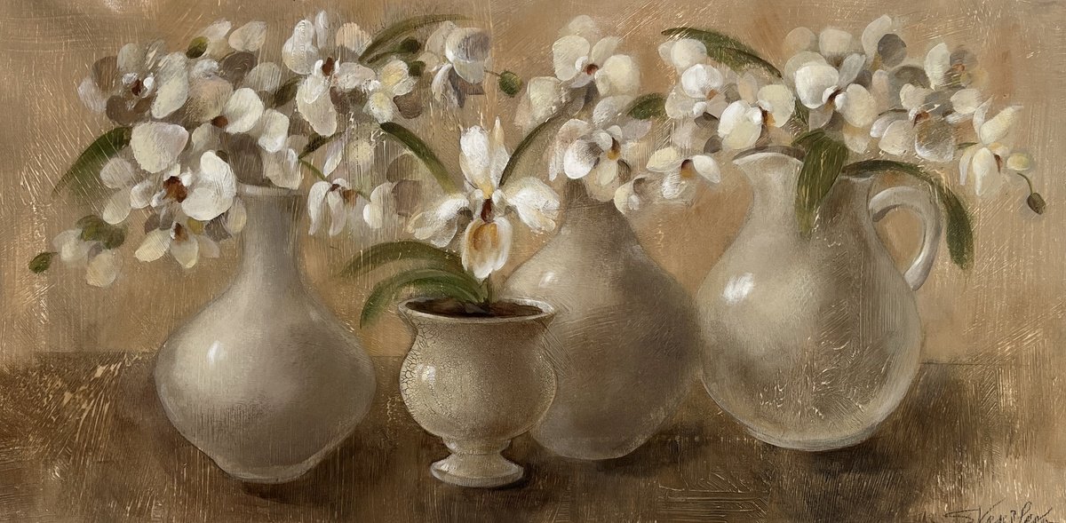  Cluster Of Orchids By Silvia Vassileva, 35 X 18, Artwork For Sale On Artfinder