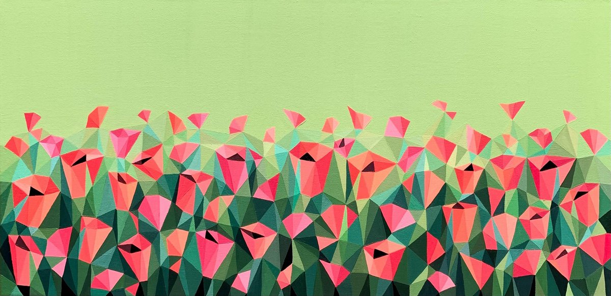 Field Of Scarlet Poppies By Maria Tuzhilkina, 24 X 12, Artwork For Sale On Artfinder