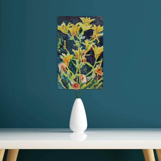 Yellow lilies, sultry day