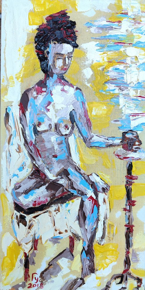 Naked with coffee by Gurgen Arutunyan