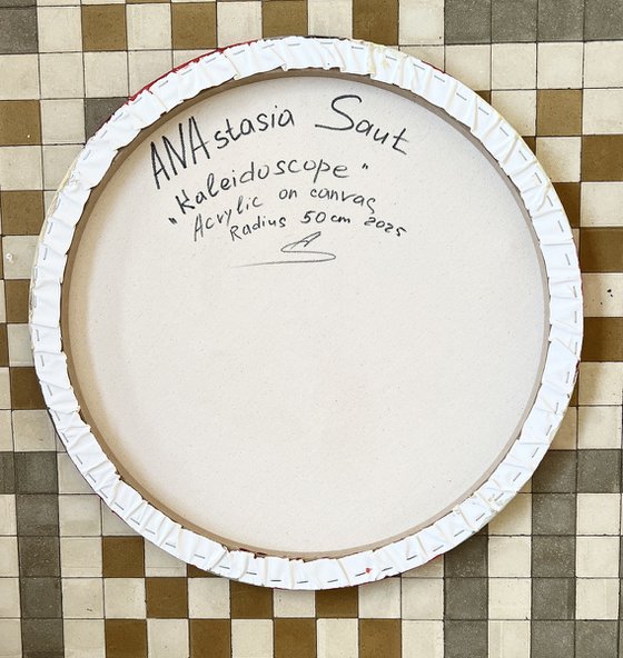 KALEIDOSCOPE/Round abstract acrylic painting