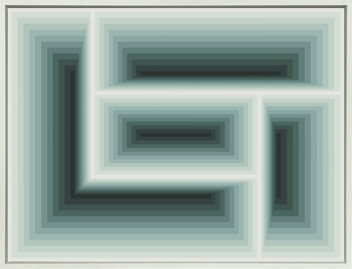 Geometric Abstract Acrylic Painting By Crispin Holder, 26 X 20, Focal Depths Study No.5, Original Artwork