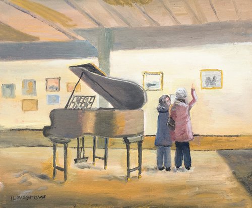 Piano Duet - an original oil painting by Julian Lovegrove Art