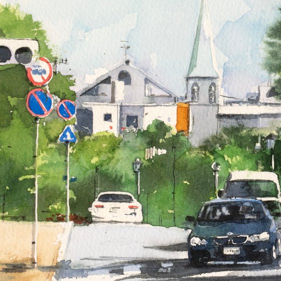 Church View Ashiya - 30x20cm Sketch