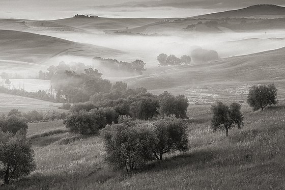 Fog river in Tuscany - Italian Landscape Art Photo