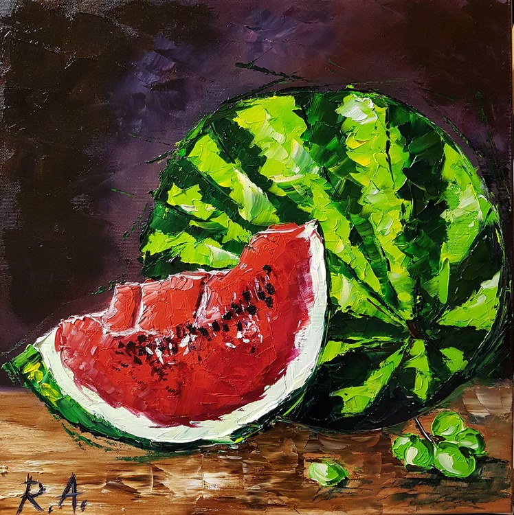 Watermelon 40 40 Cm Oil Painting By Anna Reznik Artfinder