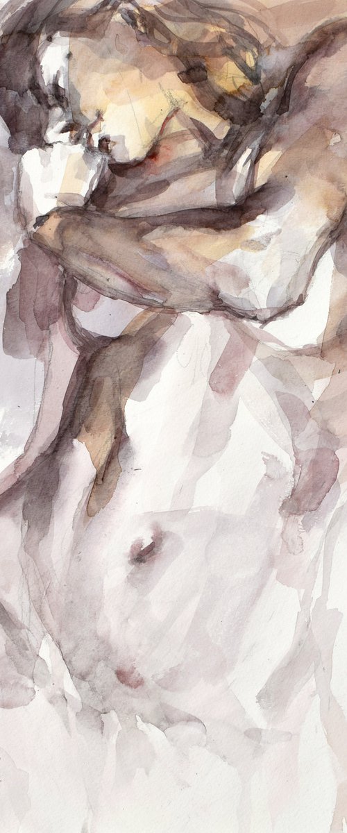 Nude (the  day  before e-day) by Goran Žigolić Watercolors