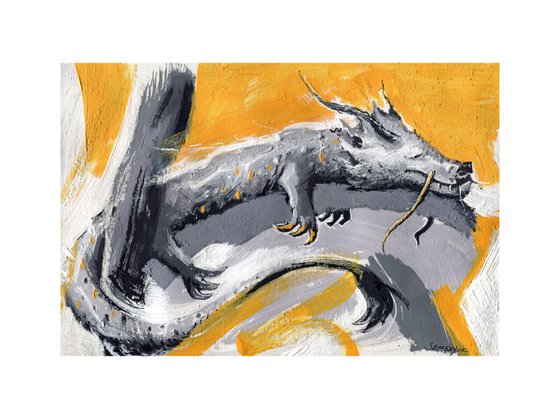 Sleeping Dragon on Deep-Yellow