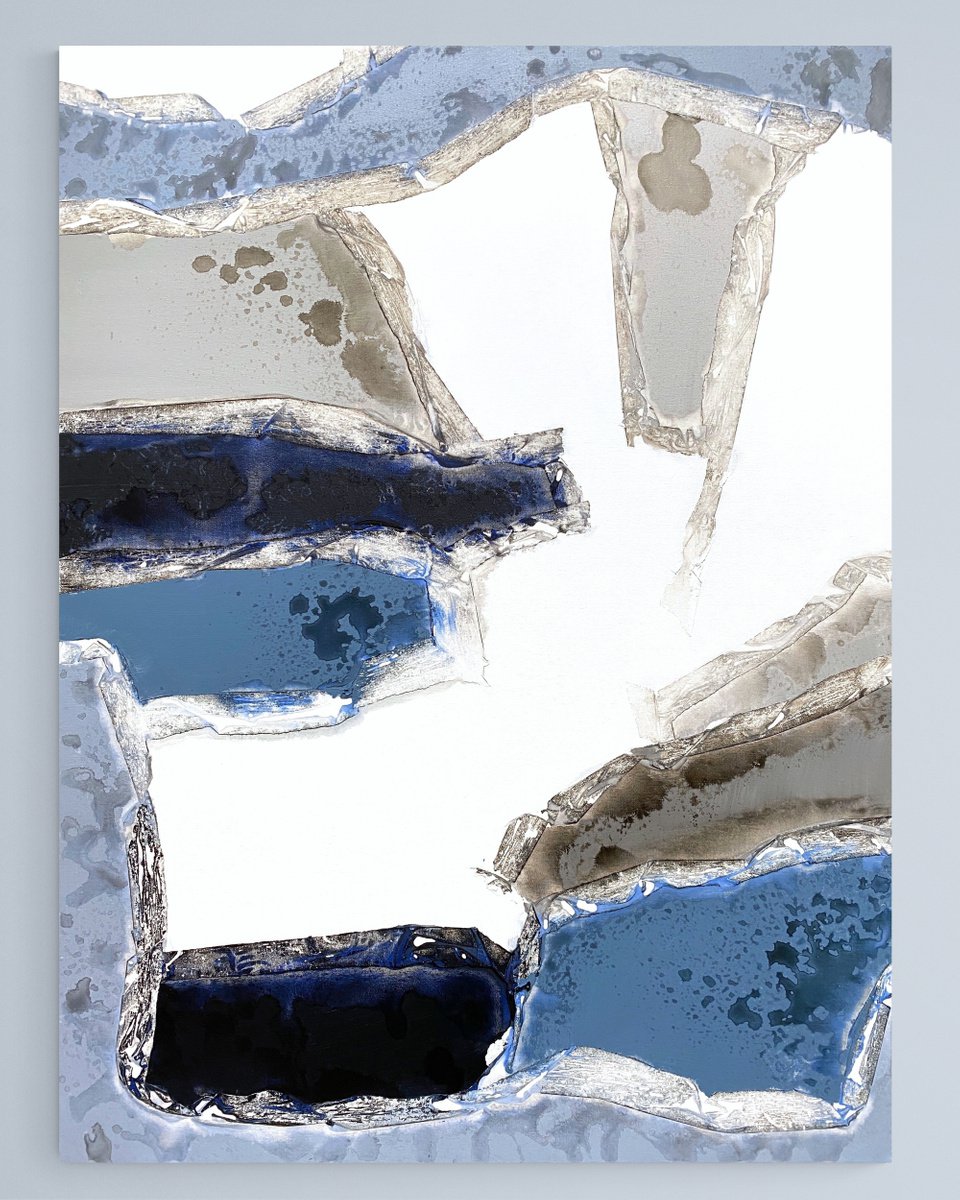 Abstract Acrylic Painting By Cristina Dalla Valentina, 24 X 31, Unfolding /13, Original Artwork