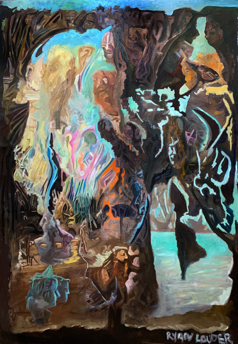 Surrealistic Portrait Oil Painting By Ryan Louder, 73 X 115", The Window, Original Artwork