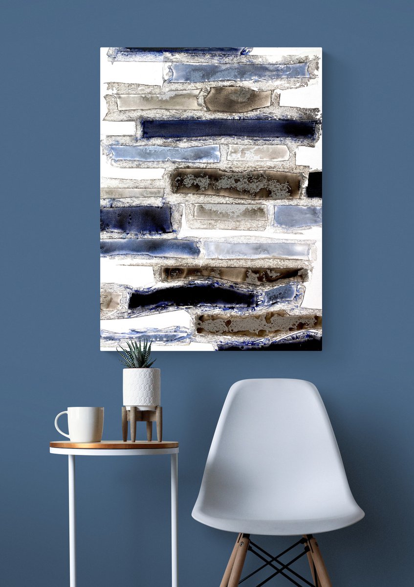 Abstract Acrylic Painting By Cristina Dalla Valentina, 24 X 31, Tesserae /3, Original Artwork