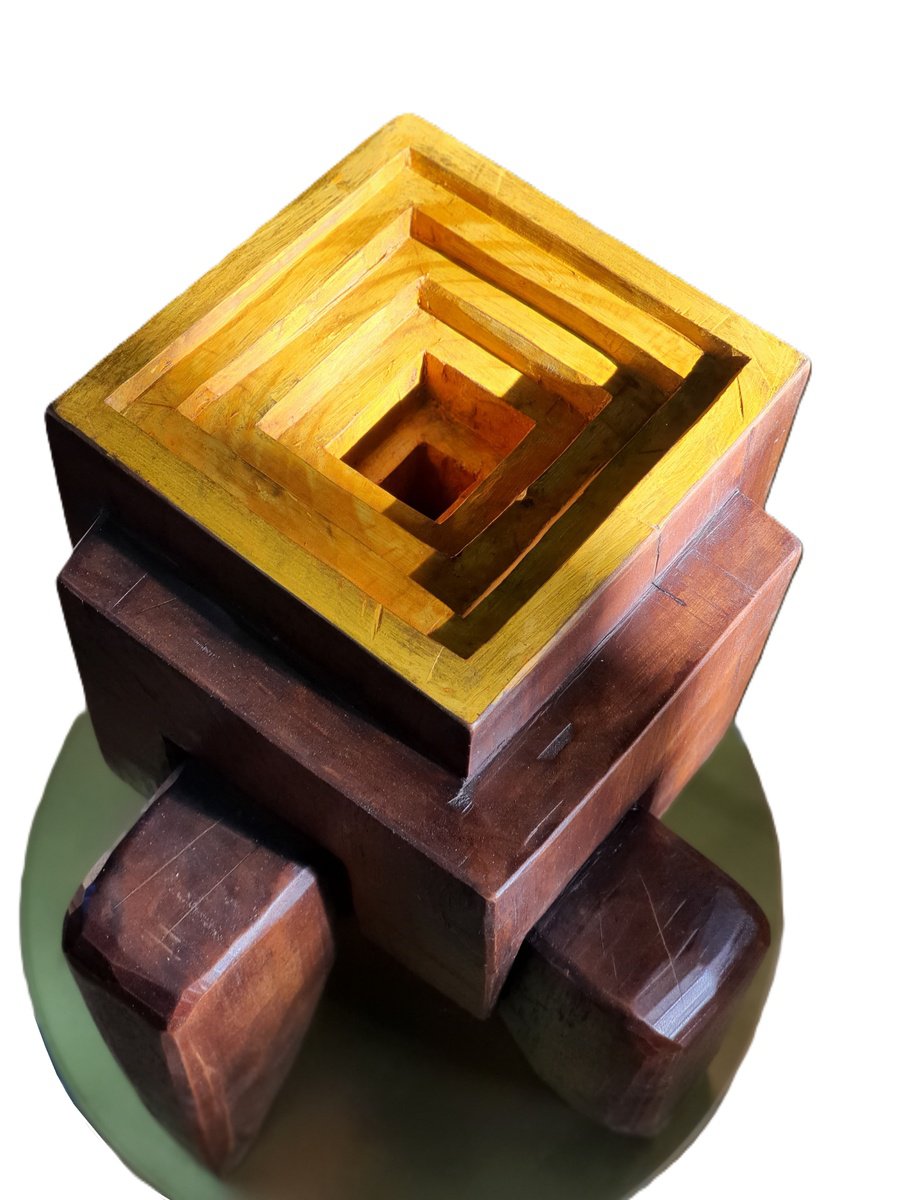 Abstract Wood Sculpture By George Troyanov, 11 X 11, Origins, Original Artwork