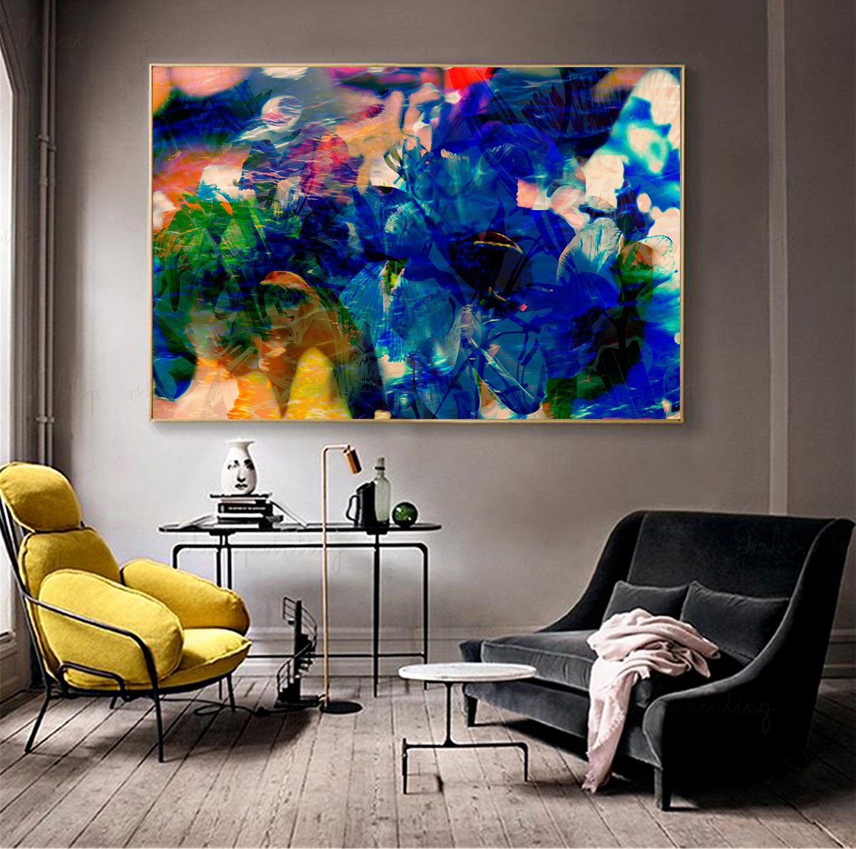MEMORY FLOWERS # 321 (framed photo-painting) by LEV GORN