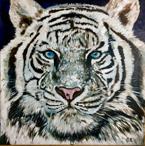 WHITE TIGER. MODERN URBAN ART OFFICE ART DECOR HOME DECOR GIFT IDEA  LARGE SIZE