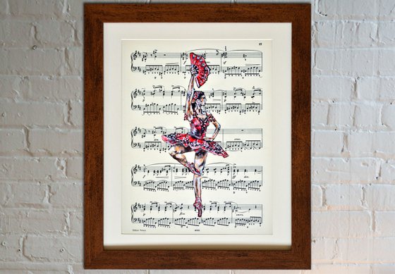 Ballerina XXXIX- Vintage Music Page, GIFT idea