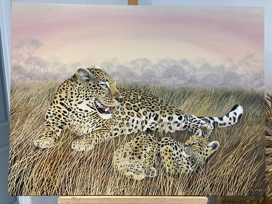 Leopard Mother and Cub