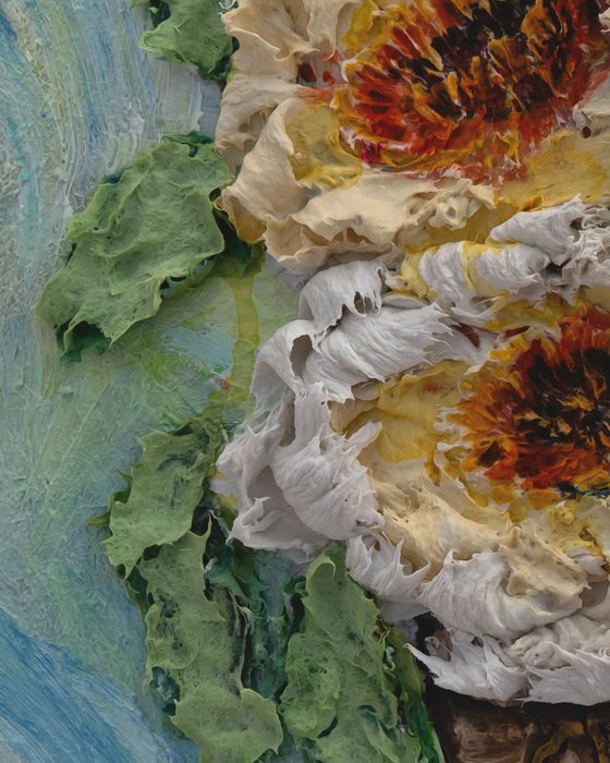 Golden Floral Relief 3D