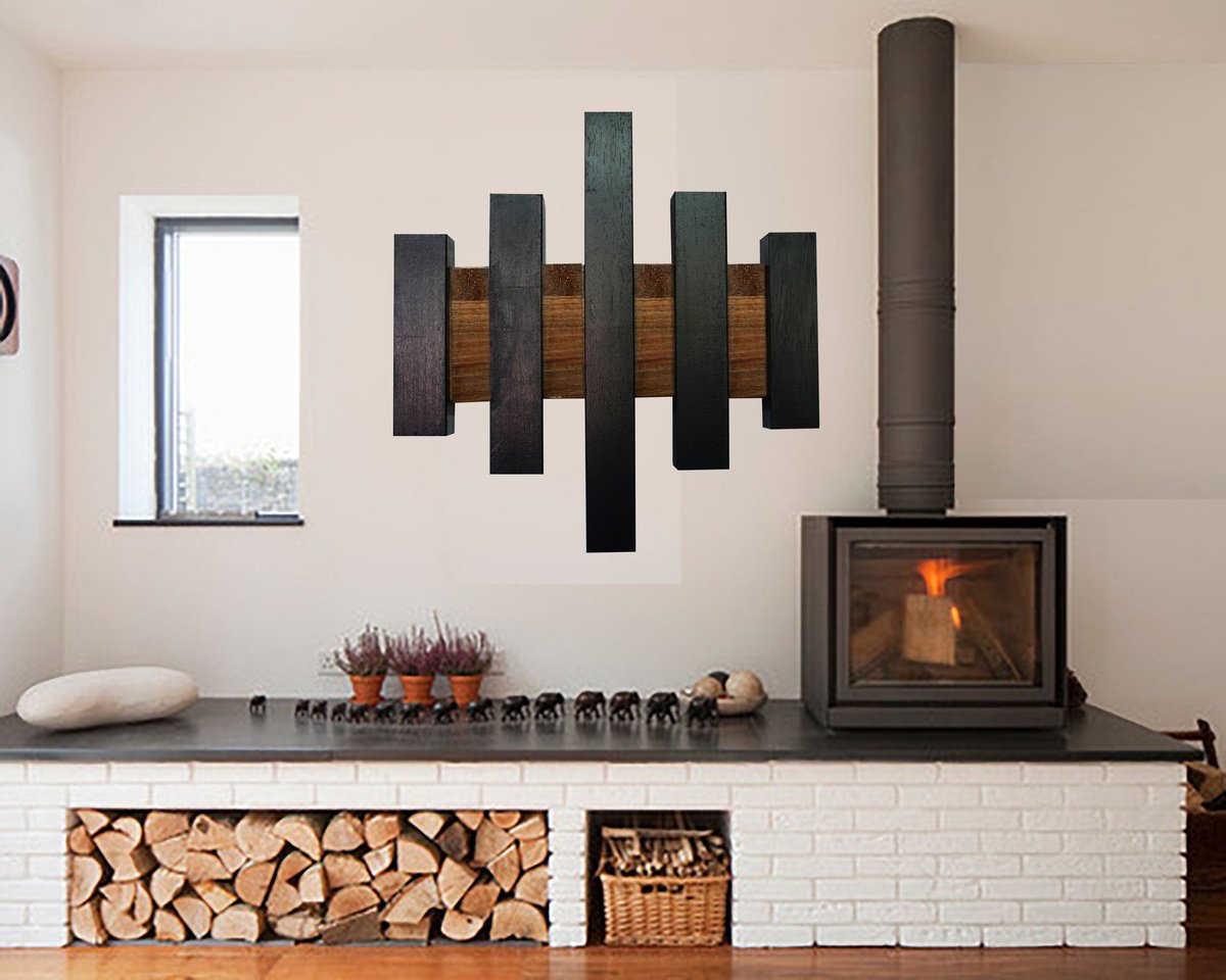 Organic Abstract Wood Sculpture By Susan Wooler, 19 X 19", Oak And Walnut Wall Art, Original Artwork