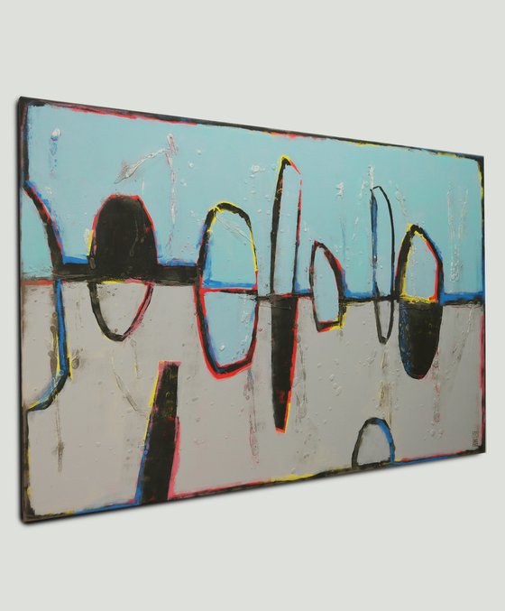 XL Painting - 150x100cm - Floating Landscape - Ronald Hunter - 42F