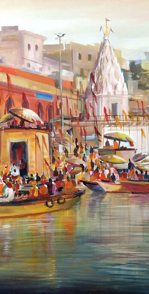Varanasi Ghat Morning by Samiran Sarkar