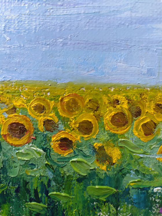 Landscape with sunflowers