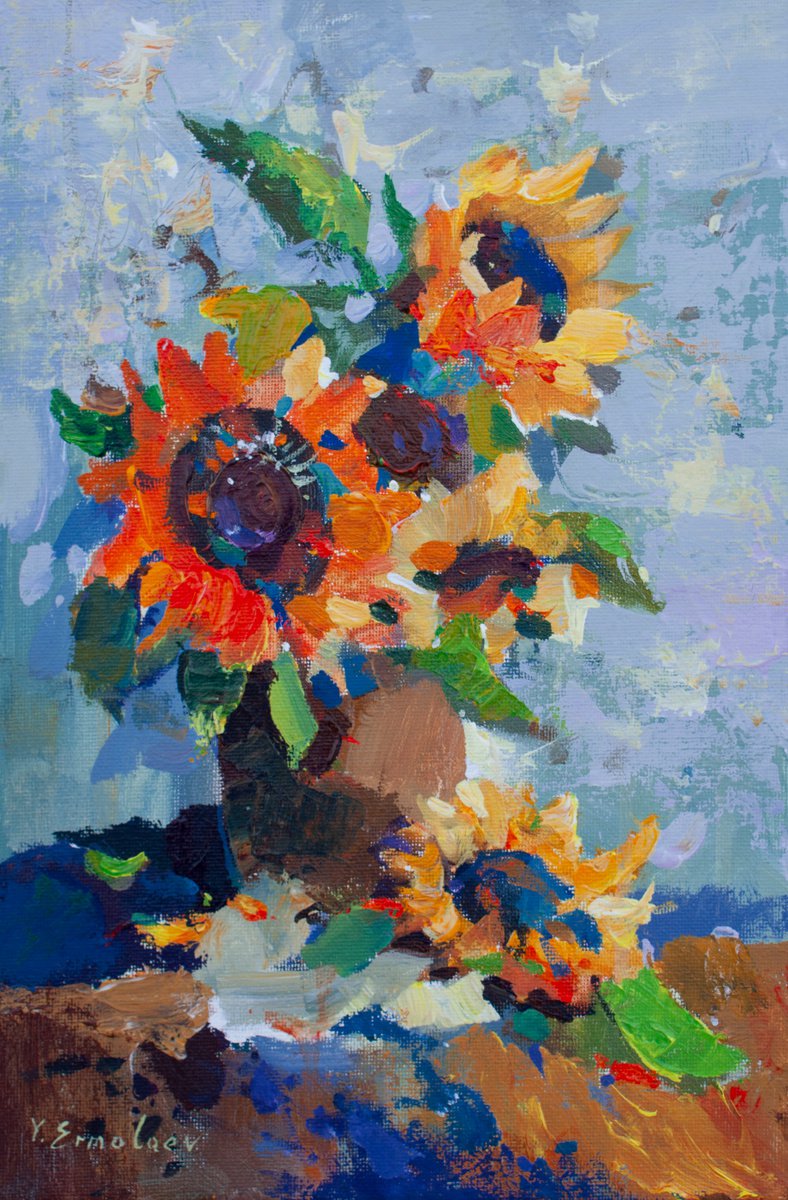 Still life with sunflowers by Yuri Ermolaev