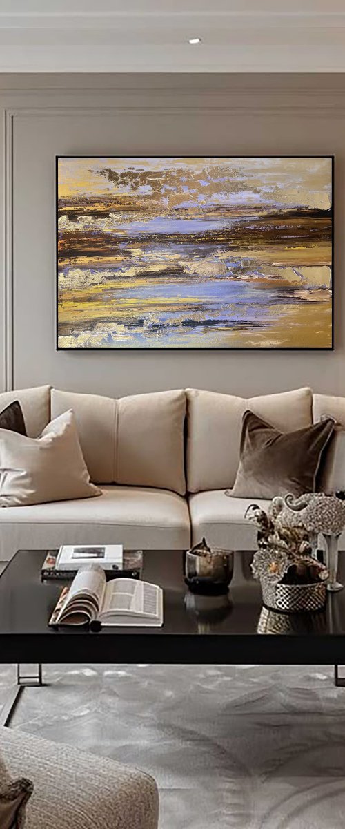 Golden texture on brown by Marina Skromova
