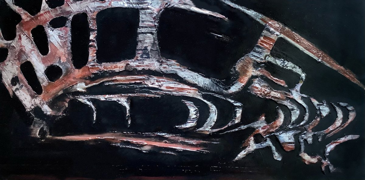 Abstract Painting By Roberta Cervelli, 39 X 20", De Meccanizzazione, Original Artwork