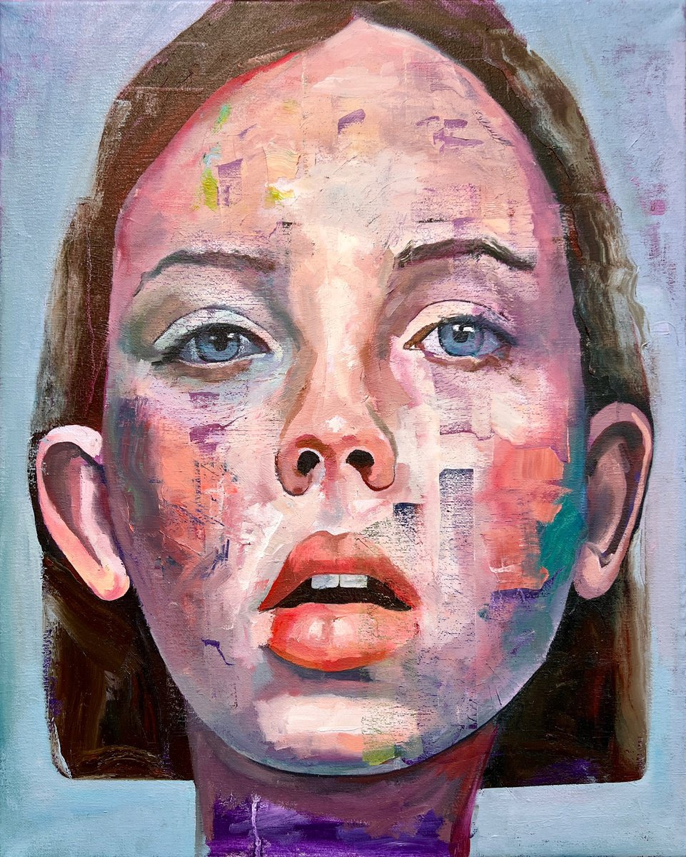 Impressionistic Portrait Oil Painting By Jonathan Mcafee, 16 X 20, Safe Word, Original Artwork