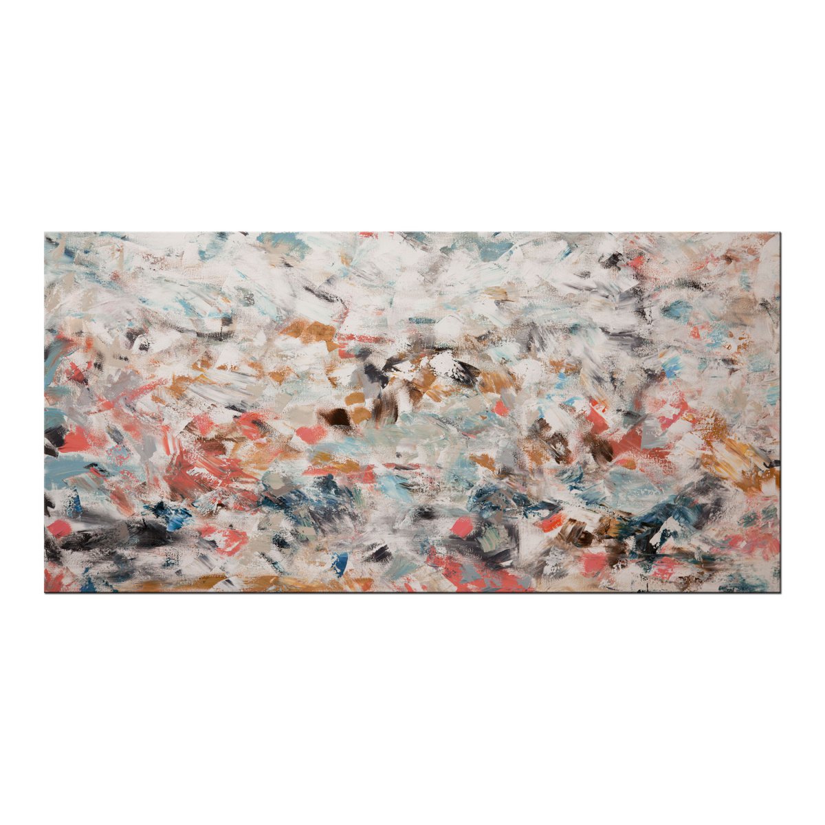 Abstract Acrylic Painting By Hilary Winfield, 48 X 24, Perpetual Autumn, Original Artwork