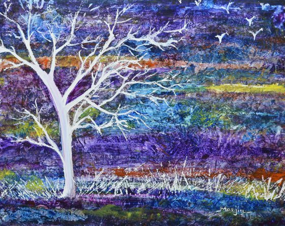 Purple Landscape Abstract tree