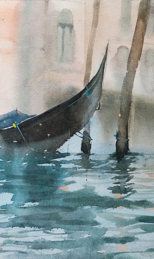 Gondolas in Venice by Ekaterina Pytina