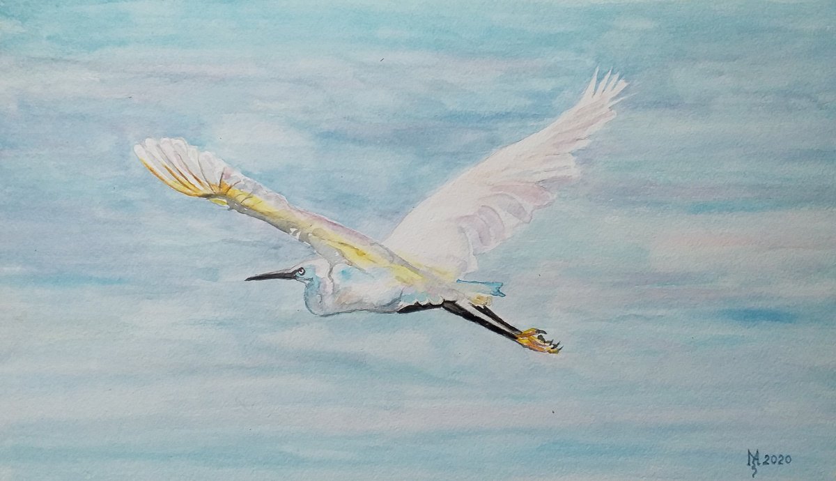 Impressionistic Animal Watercolour By Zoran Mihajlovic Muza, 17 X 10", Grace, Original Artwork