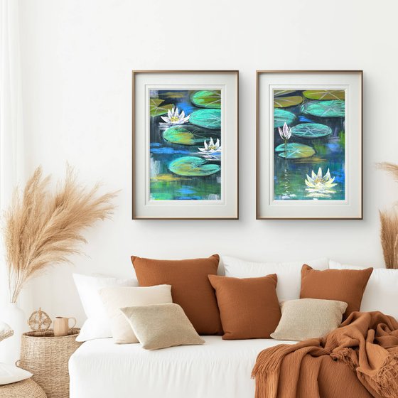 Waterlily Set of 2 Pastel