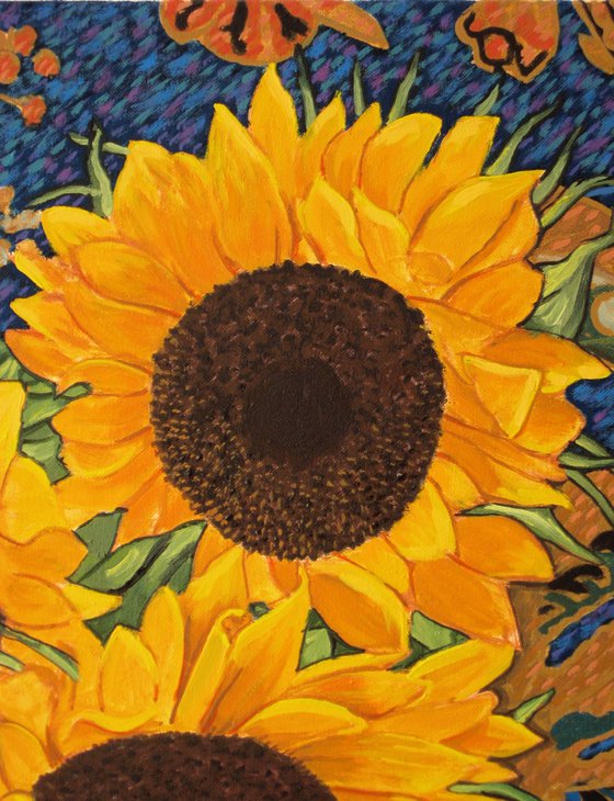 Large Three Sunflowers