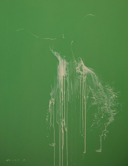 Abstract painting "Harmony of Green", 110x85 by Yuri Pysar