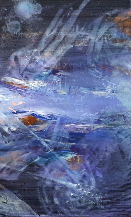 THE BEAUTIFUL ONEIRIC DREAMSCAPES SIGNED BY OVIDIU KLOSKA BLUE, PURPLE AND GREY MINDSCAPE by Kloska Ovidiu