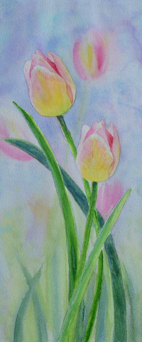 Yellow-Pink Tulip by Neha Soni