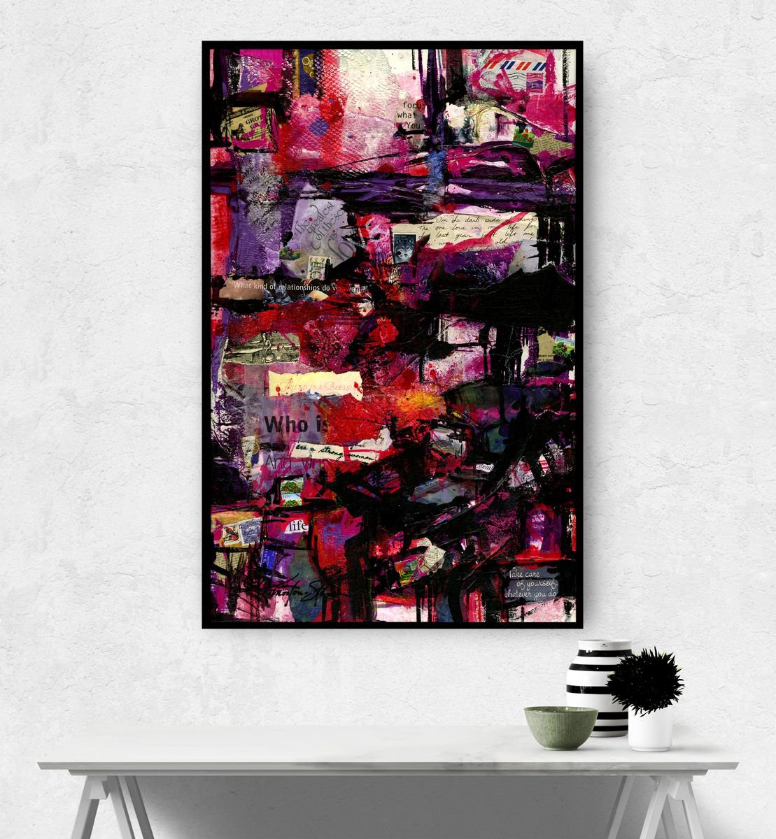 Life - Framed Abstract Mixed Media Painting by Kathy Morton Stanion, Modern Home decor, re... by Kathy Morton Stanion