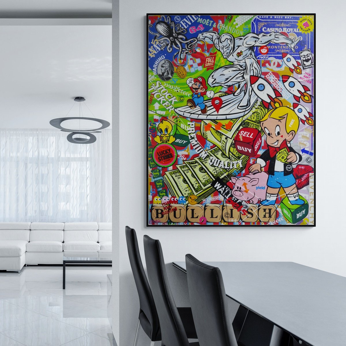 Urban And Pop Painting , The Money Wave By Franko, 47 X 59, Artwork For Sale On Artfinder