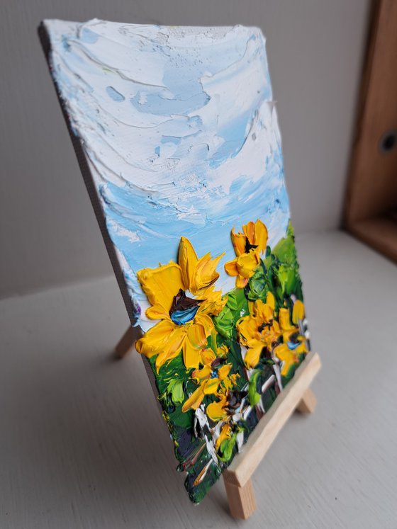 Sunflower mini painting