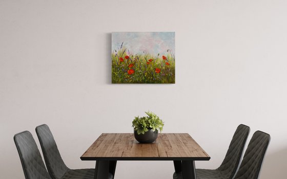 Summer and flowers - red poppies