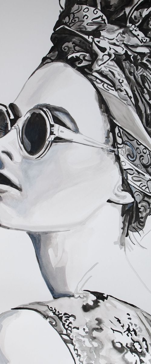 Girl with sunglasses ID#4 / 70 X 49.8 cm by Alexandra Djokic