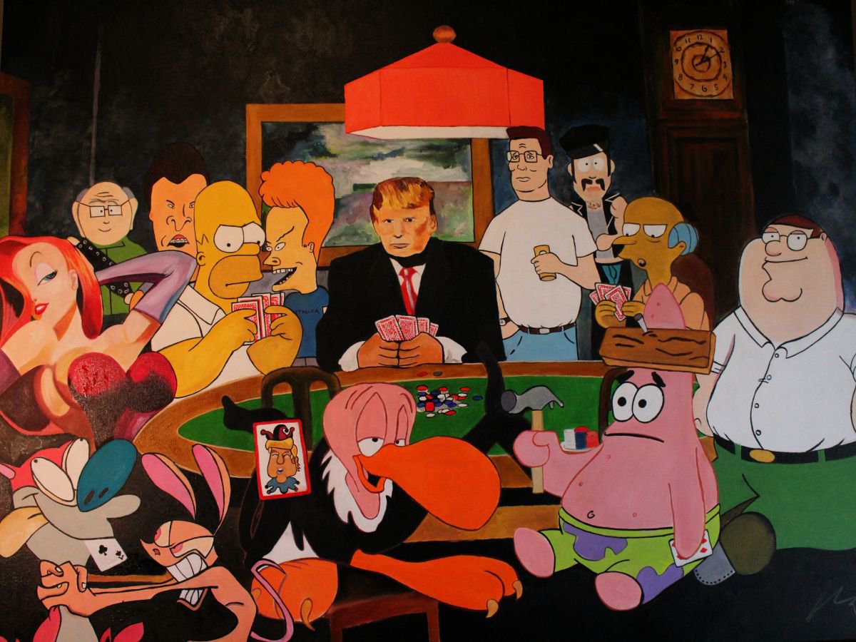 Photorealistic Portrait Oil Painting By Ken Vrana, 48 X 36", Trump