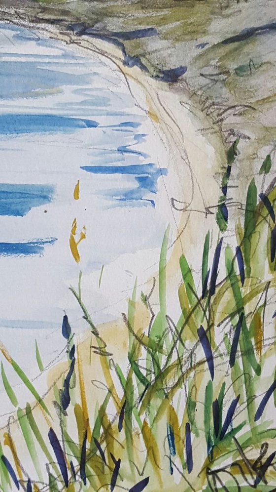 Kiliney Bay, Dublin Ireland - a Watercolour and Pencil study