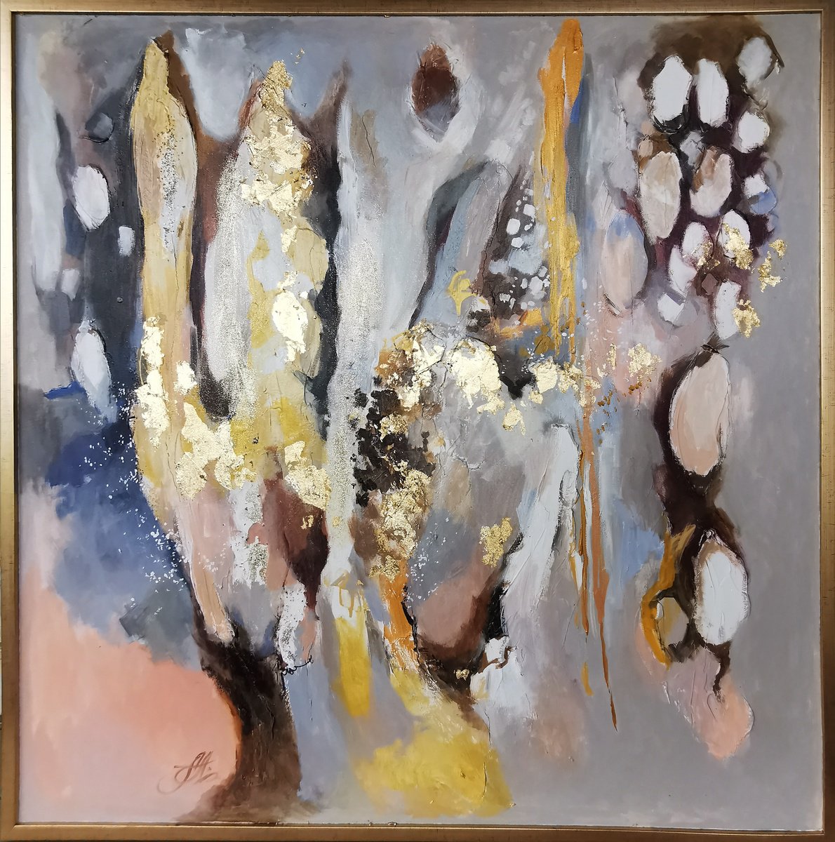 Golden Textures By Annet Loginova, 46 X 46, Artwork For Sale On Artfinder