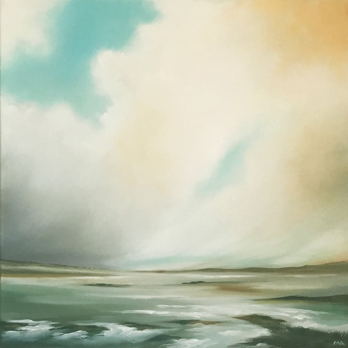 The Light Will Guide Us Original Seascape Oil Painting on Stretched Canvas Oil painting by