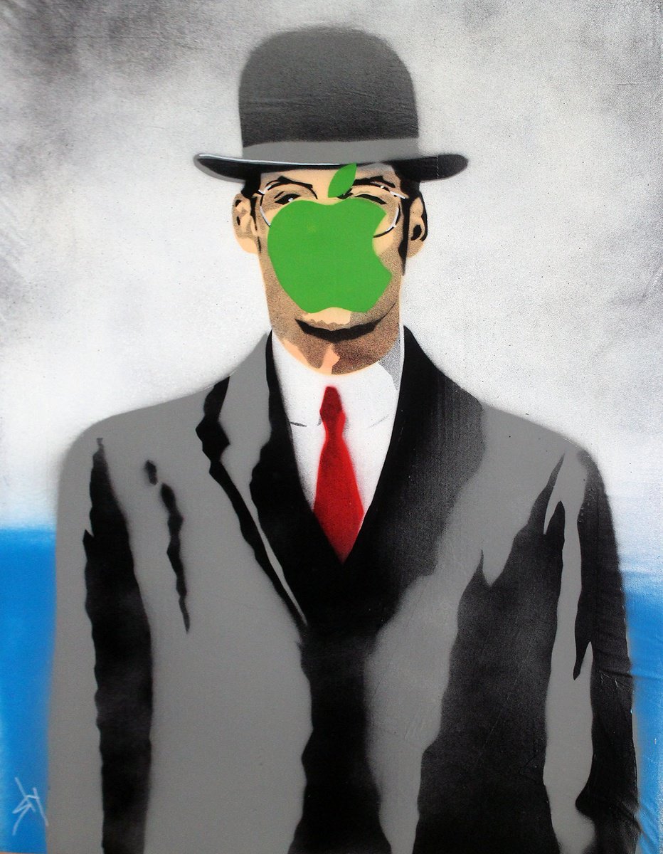 Urban And Pop Painting , No. 15 Magritte (On An Urbox). By Juan Sly, 23 X 30, Artwork For Sale On Artfinder