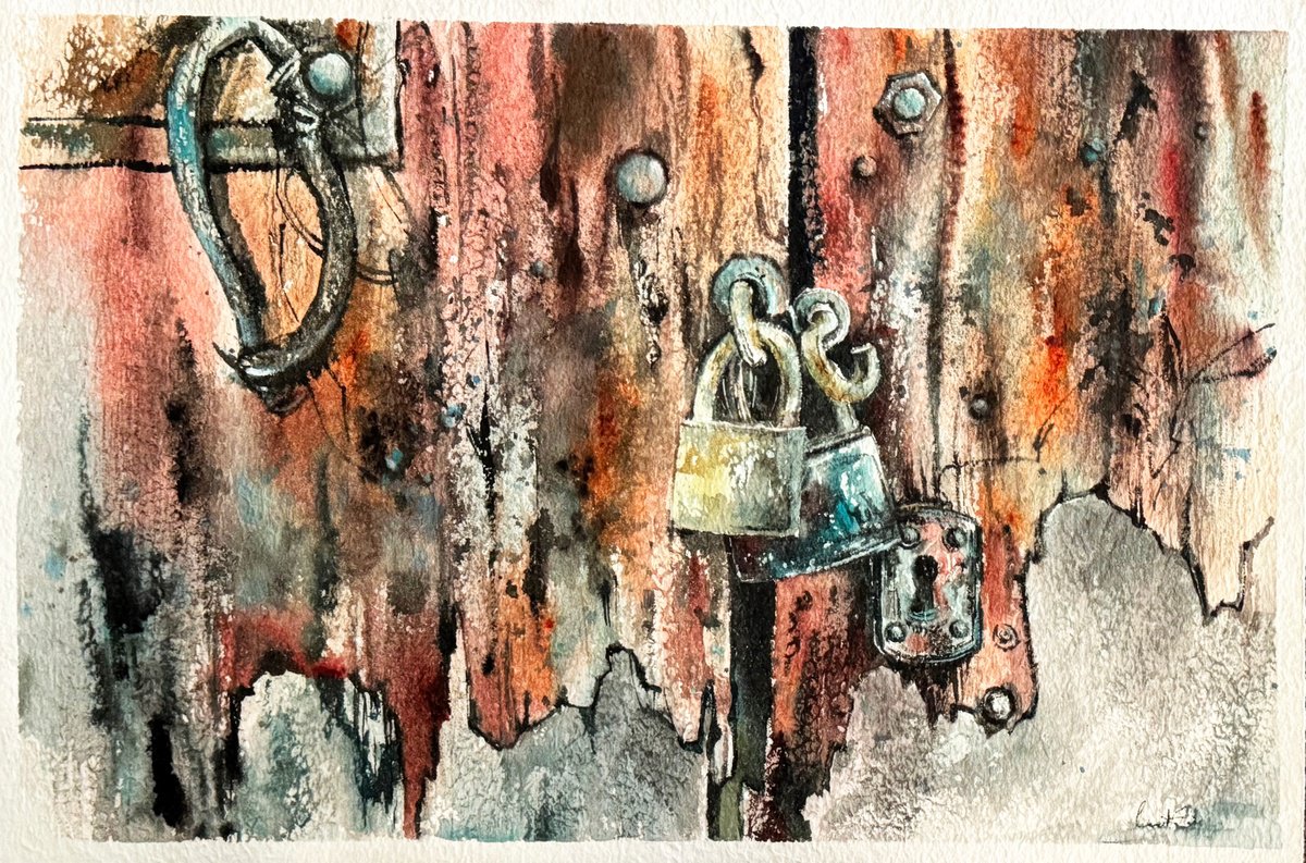 Impressionistic Cityscapes Watercolour By Sophie Rodionov, 22 X 15", Rustic Life, Original Artwork